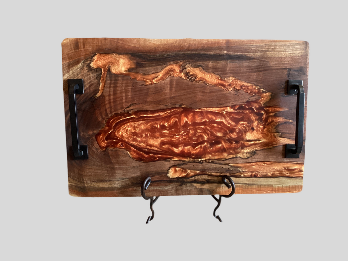 22”x14” walnut and copper charcuterie board