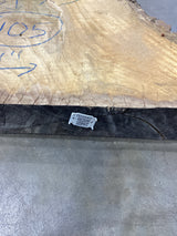 QR label attached to the edge of a Red Oak slab.