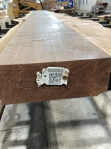 QR label attached to the edge of the walnut wood slab.