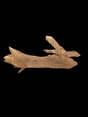 A walnut wood piece with a natural brown color and distinct grain, shaped like a branch with multiple forks.