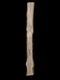 A long slender walnut slab with a black background.